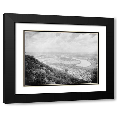 Moccasin Bend from Lookout Mountain 1902 Black Modern Wood Framed Art Print with Double Matting by Lee, Rachel