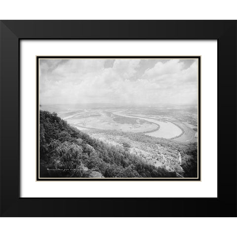 Moccasin Bend from Lookout Mountain 1902 Black Modern Wood Framed Art Print with Double Matting by Lee, Rachel