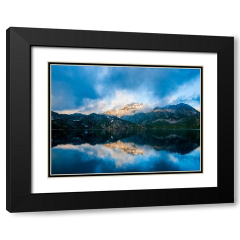 Mountain Lake 21 Black Modern Wood Framed Art Print with Double Matting by Lee, Rachel