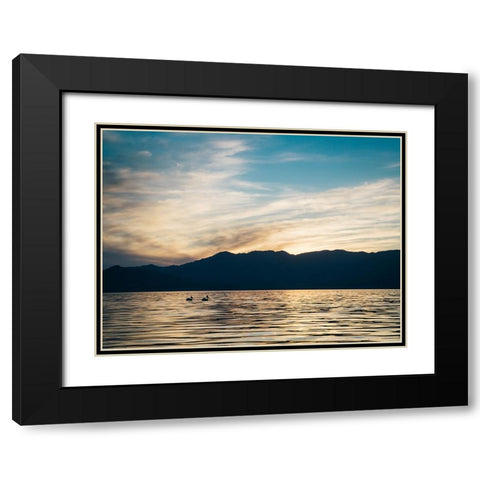 Mountain Lake 25 Black Modern Wood Framed Art Print with Double Matting by Lee, Rachel
