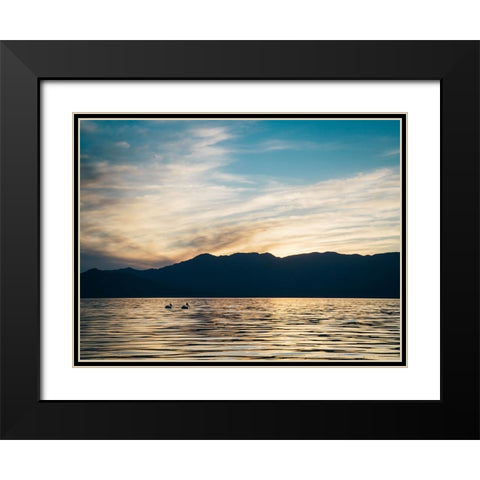 Mountain Lake 25 Black Modern Wood Framed Art Print with Double Matting by Lee, Rachel