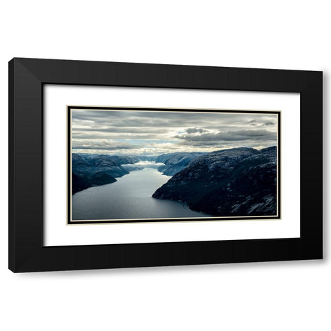 Mountain Lake 27 Black Modern Wood Framed Art Print with Double Matting by Lee, Rachel