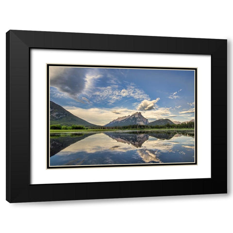 Mountain Lake 34 Black Modern Wood Framed Art Print with Double Matting by Lee, Rachel