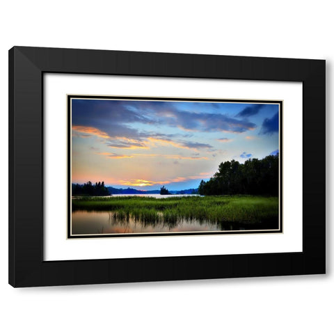 Mountain Lake 9 Black Modern Wood Framed Art Print with Double Matting by Lee, Rachel