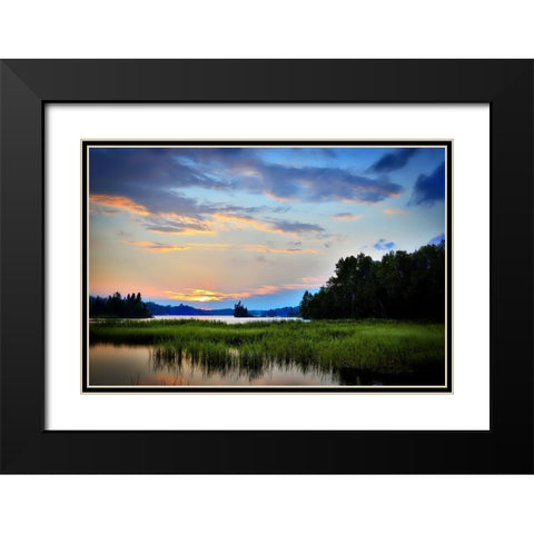 Mountain Lake 9 Black Modern Wood Framed Art Print with Double Matting by Lee, Rachel