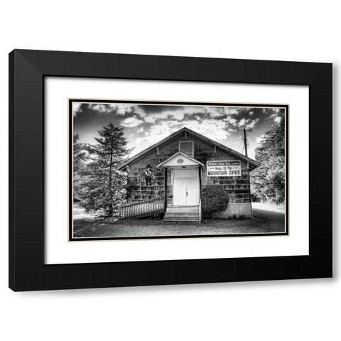Mountain Opry BW Black Modern Wood Framed Art Print with Double Matting by Lee, Rachel