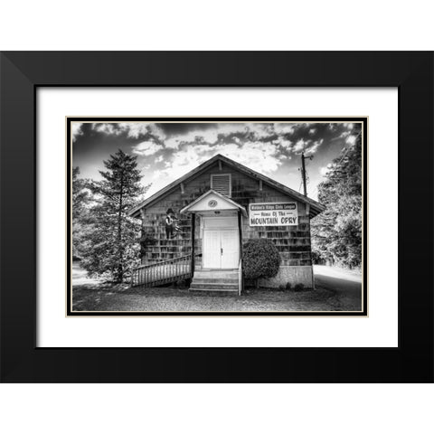 Mountain Opry BW Black Modern Wood Framed Art Print with Double Matting by Lee, Rachel