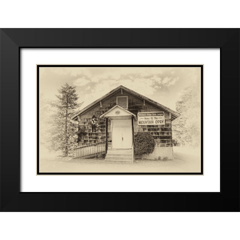 Mountain Opry Old Black Modern Wood Framed Art Print with Double Matting by Lee, Rachel