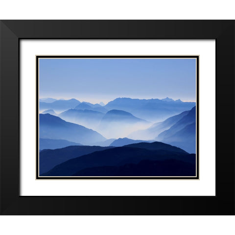 Mountain View 1 Black Modern Wood Framed Art Print with Double Matting by Lee, Rachel