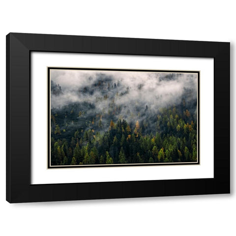 Mountain View 11 Black Modern Wood Framed Art Print with Double Matting by Lee, Rachel