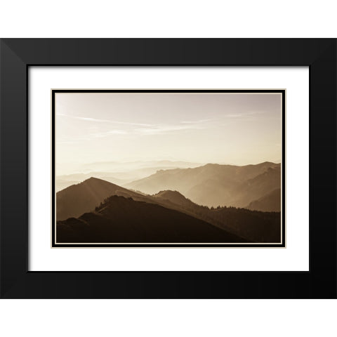 Mountain View 17 Soft Color Black Modern Wood Framed Art Print with Double Matting by Lee, Rachel