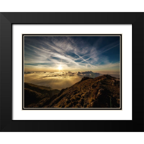 Mountain View 28 Black Modern Wood Framed Art Print with Double Matting by Lee, Rachel
