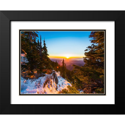 Mountain View 30 Black Modern Wood Framed Art Print with Double Matting by Lee, Rachel
