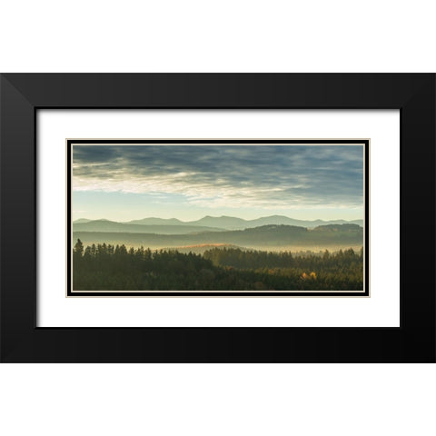 Mountain View 31 Black Modern Wood Framed Art Print with Double Matting by Lee, Rachel