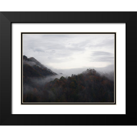Mountain View 32 Black Modern Wood Framed Art Print with Double Matting by Lee, Rachel