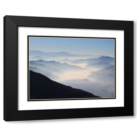 Mountain View 34 Black Modern Wood Framed Art Print with Double Matting by Lee, Rachel