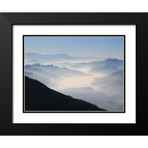Mountain View 34 Black Modern Wood Framed Art Print with Double Matting by Lee, Rachel