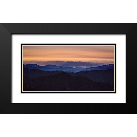 Mountain View 39 Black Modern Wood Framed Art Print with Double Matting by Lee, Rachel