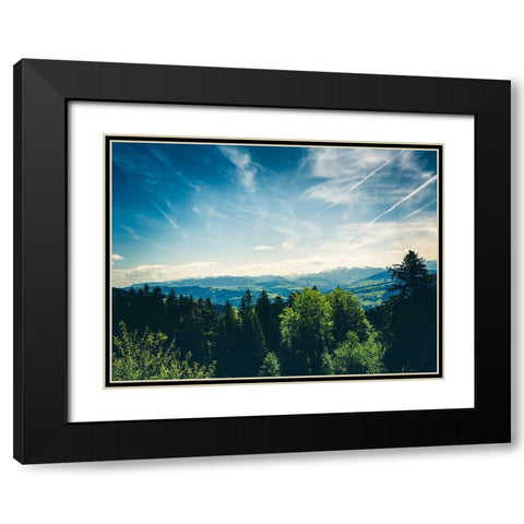 Mountain View 41 Black Modern Wood Framed Art Print with Double Matting by Lee, Rachel