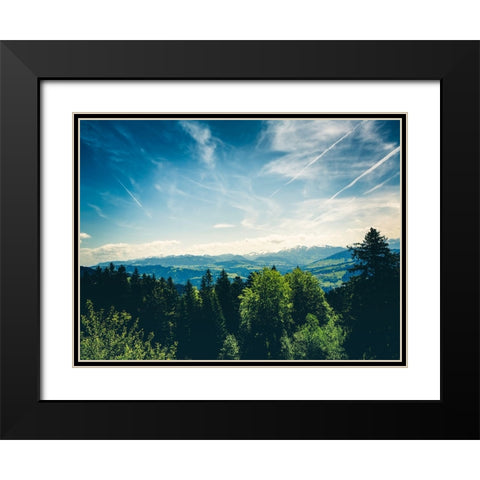 Mountain View 41 Black Modern Wood Framed Art Print with Double Matting by Lee, Rachel
