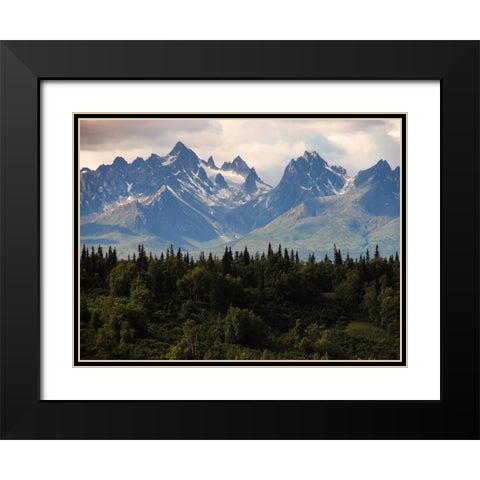 Mountain View 44 Black Modern Wood Framed Art Print with Double Matting by Lee, Rachel