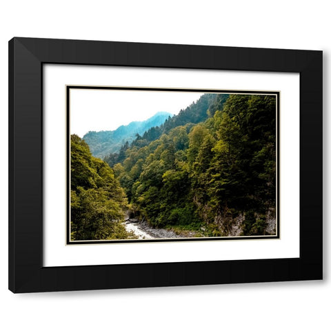 Mountain View 48 Black Modern Wood Framed Art Print with Double Matting by Lee, Rachel