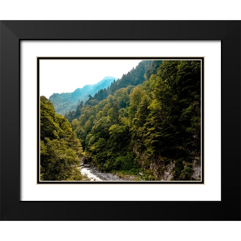 Mountain View 48 Black Modern Wood Framed Art Print with Double Matting by Lee, Rachel