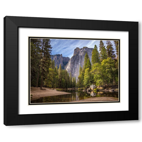 Mountain View 50 Black Modern Wood Framed Art Print with Double Matting by Lee, Rachel