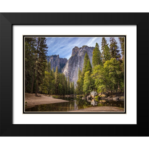 Mountain View 50 Black Modern Wood Framed Art Print with Double Matting by Lee, Rachel