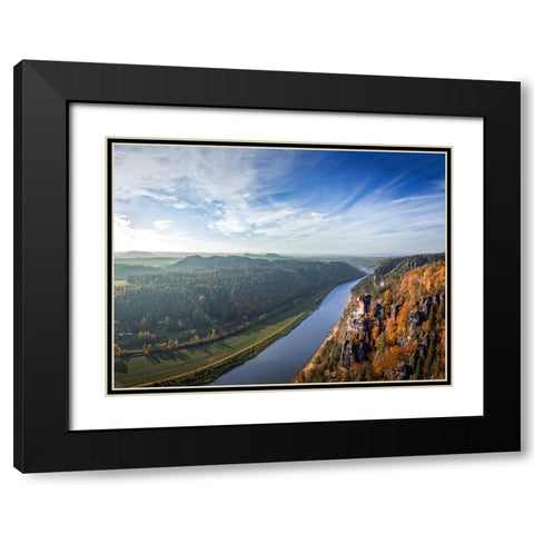 Mountain View 51 Black Modern Wood Framed Art Print with Double Matting by Lee, Rachel