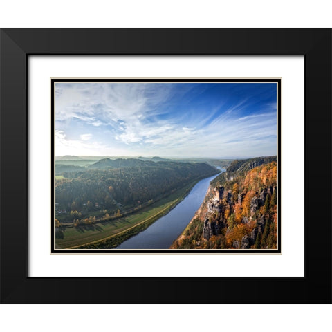 Mountain View 51 Black Modern Wood Framed Art Print with Double Matting by Lee, Rachel