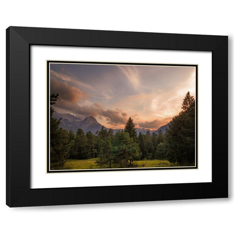 Mountain View 57 Black Modern Wood Framed Art Print with Double Matting by Lee, Rachel