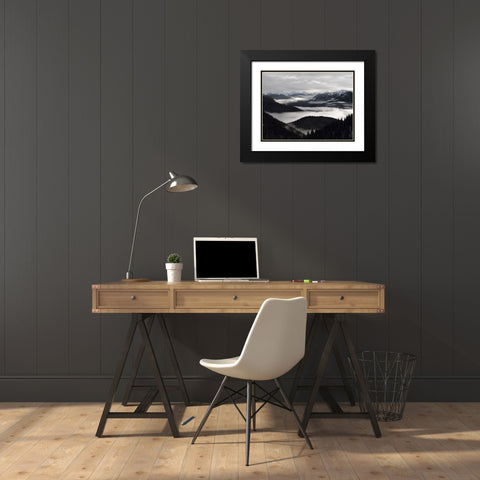 Mountain View 58 Black Modern Wood Framed Art Print with Double Matting by Lee, Rachel