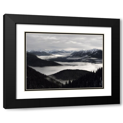 Mountain View 58 Black Modern Wood Framed Art Print with Double Matting by Lee, Rachel