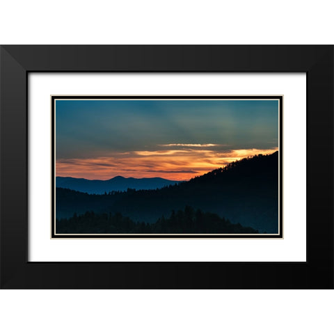 Mountain View 62 Black Modern Wood Framed Art Print with Double Matting by Lee, Rachel