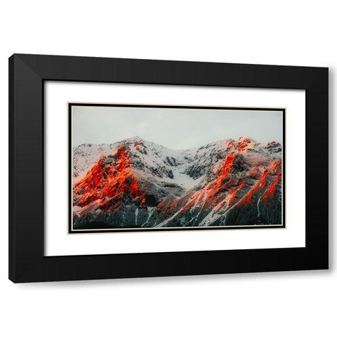 Mountain View 63 Black Modern Wood Framed Art Print with Double Matting by Lee, Rachel