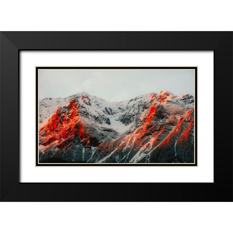 Mountain View 63 Black Modern Wood Framed Art Print with Double Matting by Lee, Rachel