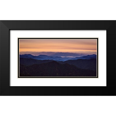 Mountain View 64 Black Modern Wood Framed Art Print with Double Matting by Lee, Rachel