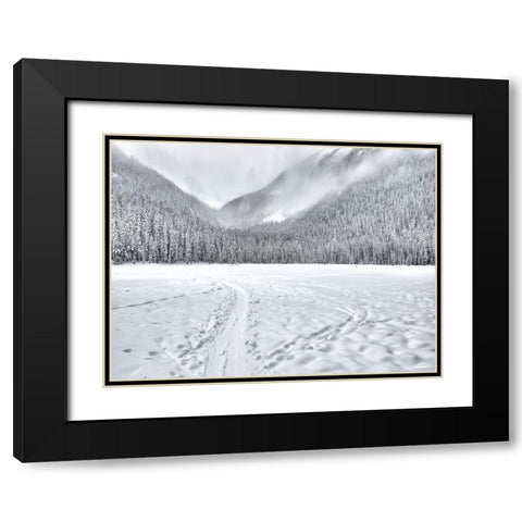 Mountain View 67 Black Modern Wood Framed Art Print with Double Matting by Lee, Rachel