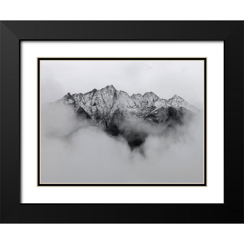 Mountain View 68 Black Modern Wood Framed Art Print with Double Matting by Lee, Rachel