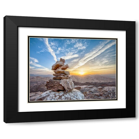 Mountain View 74 Black Modern Wood Framed Art Print with Double Matting by Lee, Rachel