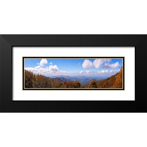 NC Early Fall Pano 1 Black Modern Wood Framed Art Print with Double Matting by Lee, Rachel