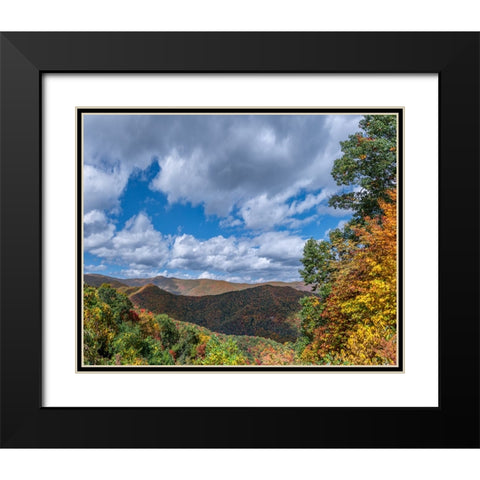 NC Fall Mountains 7 Black Modern Wood Framed Art Print with Double Matting by Lee, Rachel