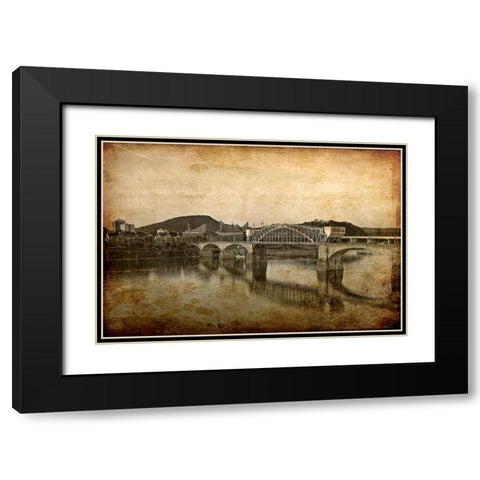 Nooga Bridge Black Modern Wood Framed Art Print with Double Matting by Lee, Rachel