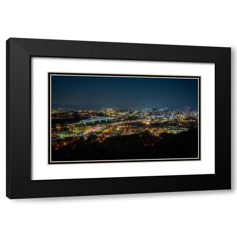 Northshore Lights Black Modern Wood Framed Art Print with Double Matting by Lee, Rachel