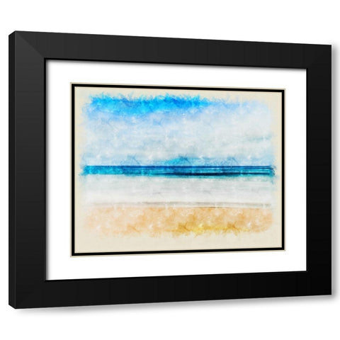 Ocean 10 Watercolor Black Modern Wood Framed Art Print with Double Matting by Lee, Rachel