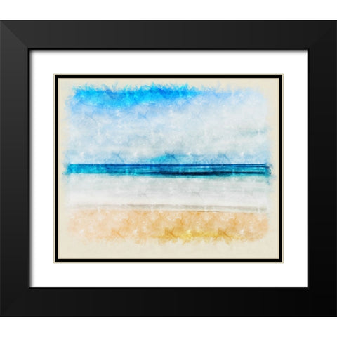 Ocean 10 Watercolor Black Modern Wood Framed Art Print with Double Matting by Lee, Rachel