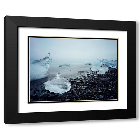 Ocean 17 Black Modern Wood Framed Art Print with Double Matting by Lee, Rachel
