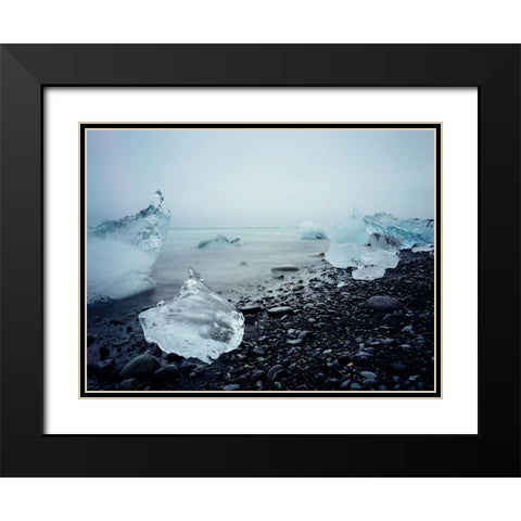 Ocean 17 Black Modern Wood Framed Art Print with Double Matting by Lee, Rachel