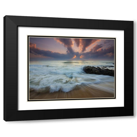 Ocean 24 Black Modern Wood Framed Art Print with Double Matting by Lee, Rachel